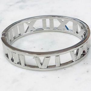 Rhodium Roman Numeral Bracelet,NWT-Boutique